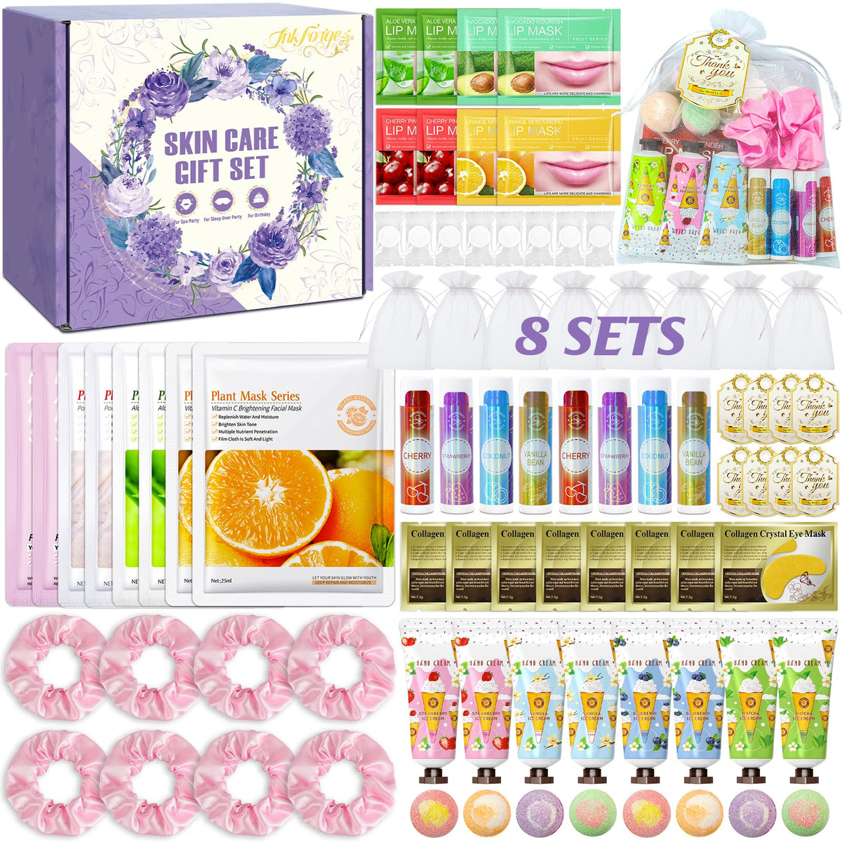 InkForge spa party favors face masks for a refreshing at-home pamper session.