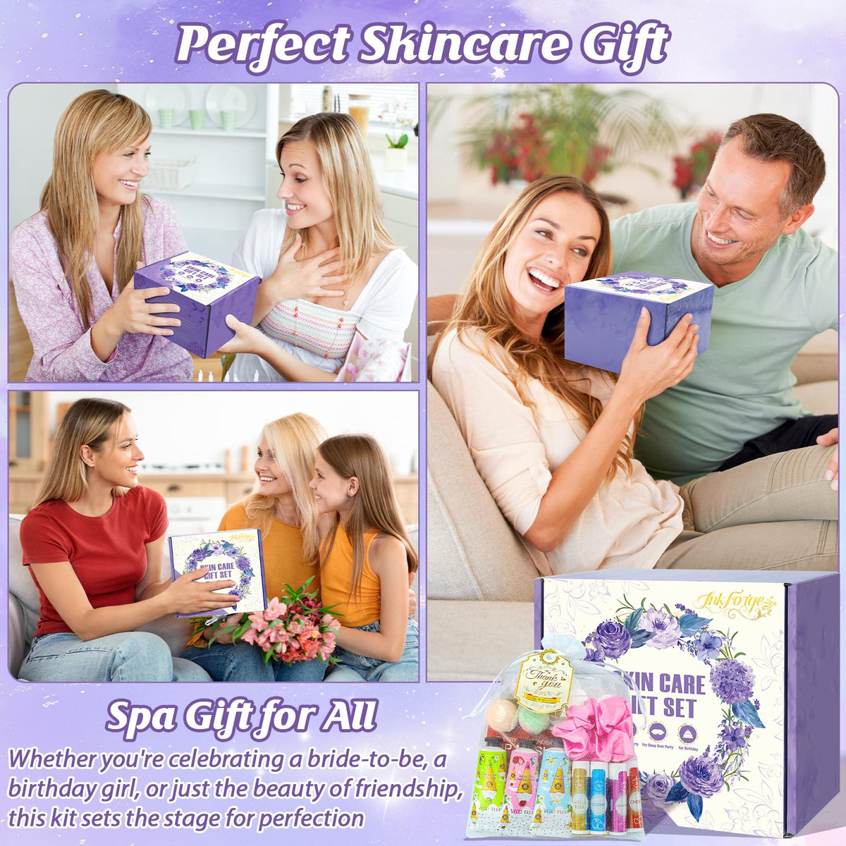 InkForge hair bands included for tidy, mess-free spa routines.