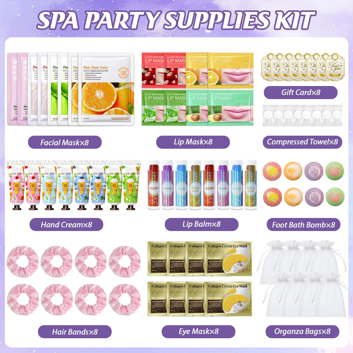 InkForge lip balm in spa kit for soft lips during sleepovers and parties.