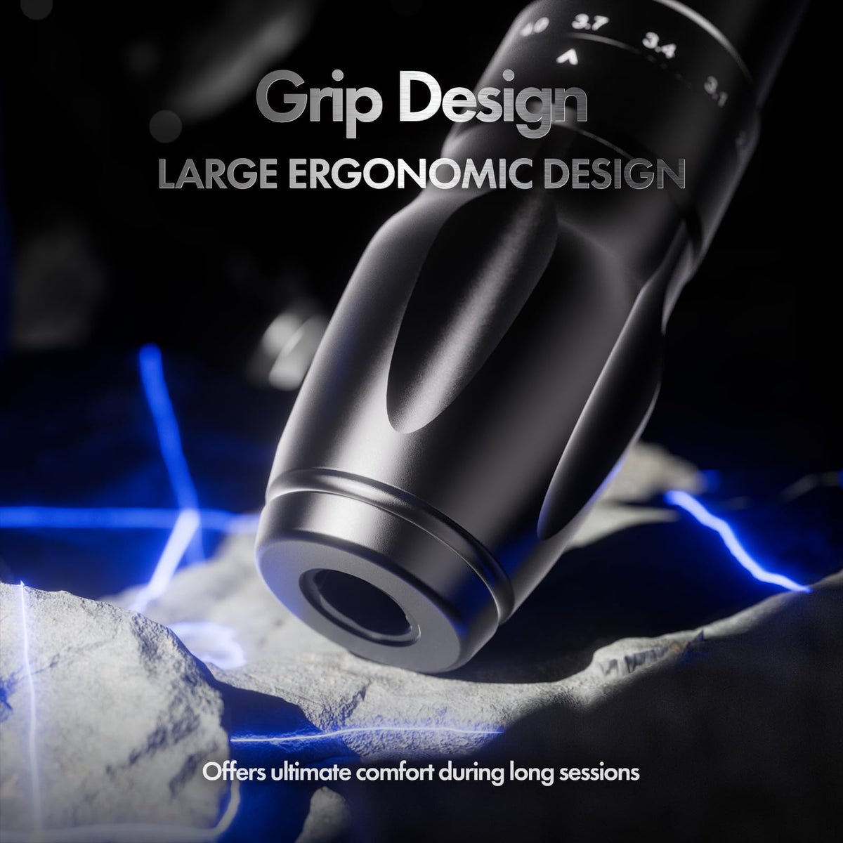 INKin tattoo machine showing low vibration for steady strokes and reduced fatigue.