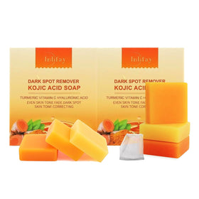 Inlifay turmeric soap dark spots bar with kojic acid for even skin tone.