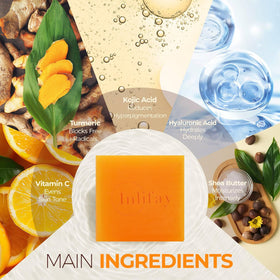Inlifay turmeric soap demonstrates even tone on hands and elbows.