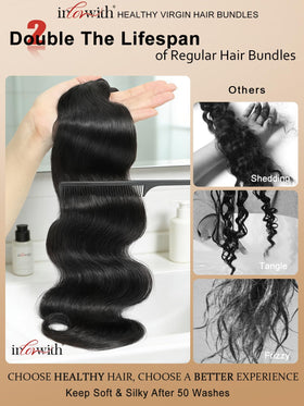 Inlovwith body wave bundles after wash maintain curl and bounce for easy upkeep.