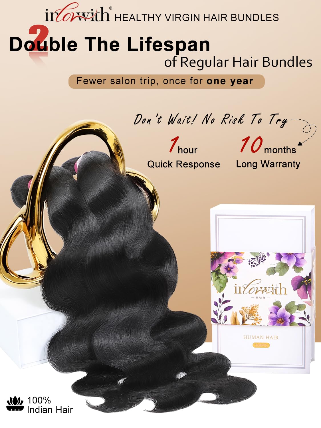 Inlovwith body wave bundles full density highlight thick ends for voluminous style.