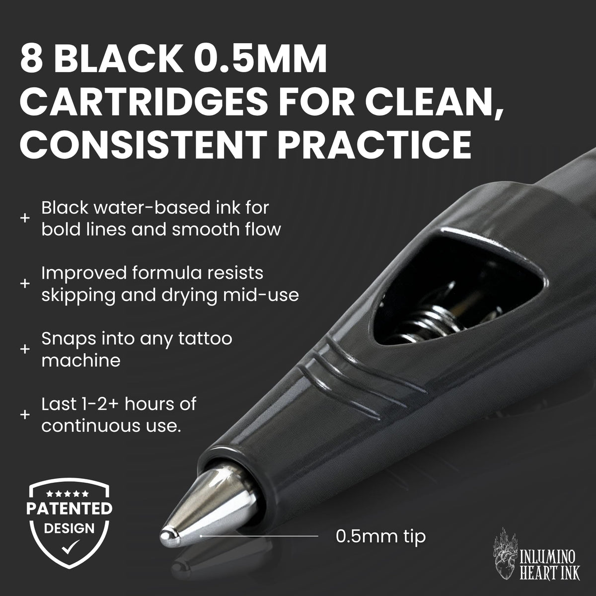 Inlumino Heart Ink compact 145mm length fits on any desk.