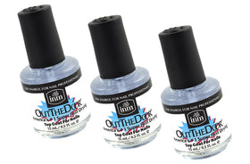 inm Out the Door top coat bottle close-up highlighting fast-drying, UV-protected shine.