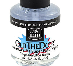 inm Out the Door top coat brush application emphasizes quick dry and high-gloss finish.