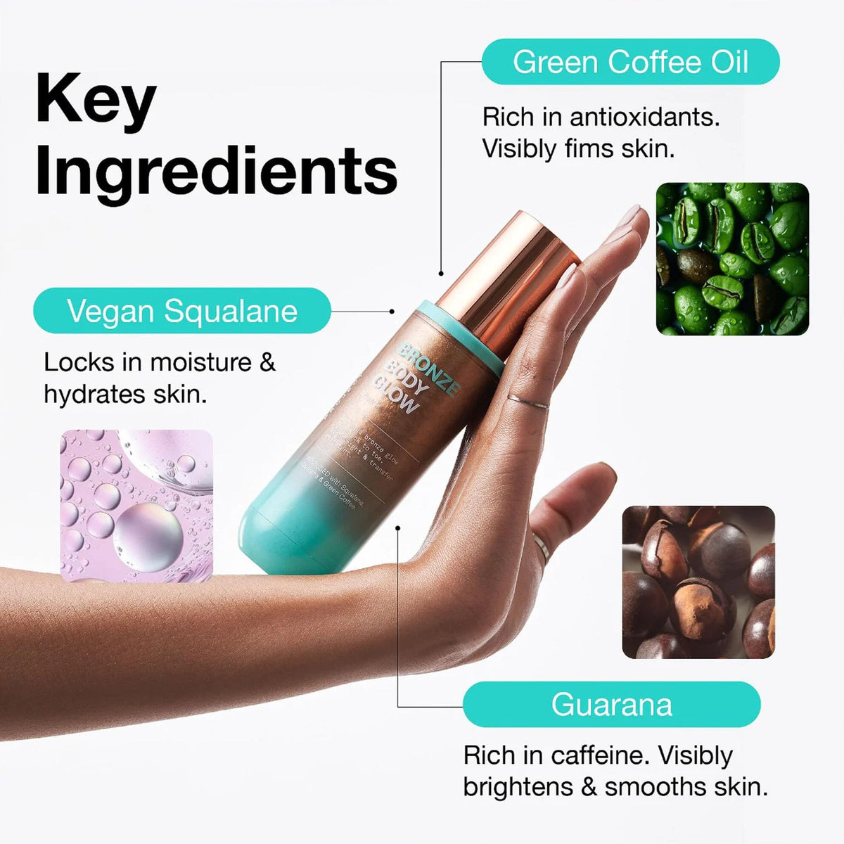 Innbeauty Project Bronze Body Glow Oil on skin delivers radiant, non-greasy finish