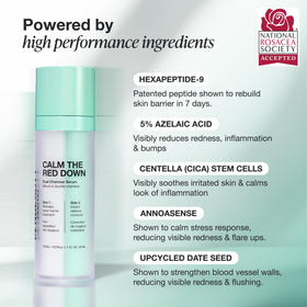 Innbeauty Project Calm the Red Down dual-chamber detail highlighting separate formulas