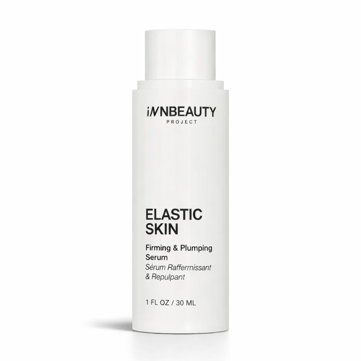 Innbeauty Project Elastic Skin serum bottle showing firming action and luxe texture.