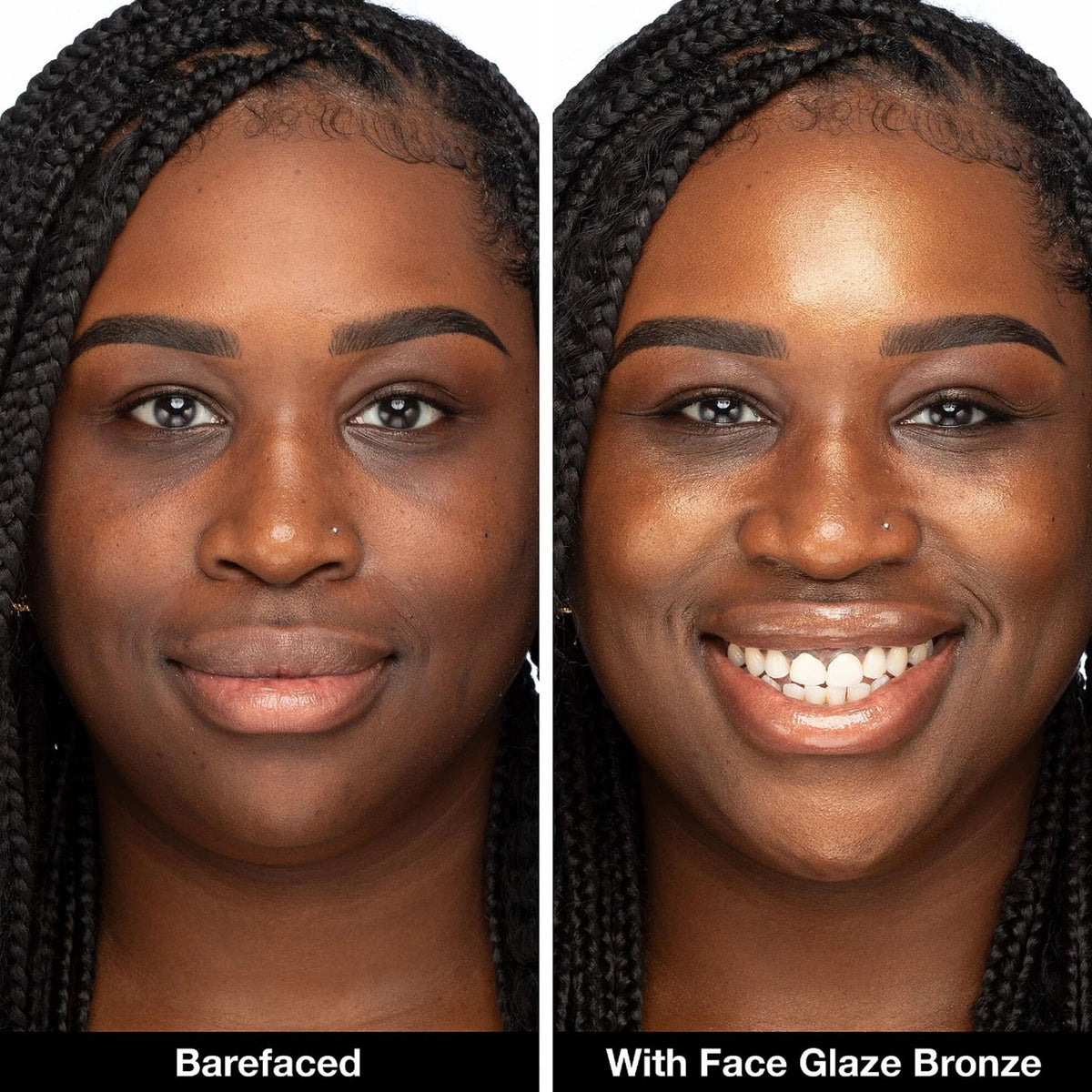 Innbeauty Project Face Glaze on skin for radiant bronze glow and moisturization.