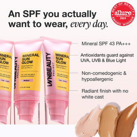 INNBEAUTY Project Mineral Sun Glow tinted swatch showing natural finish.