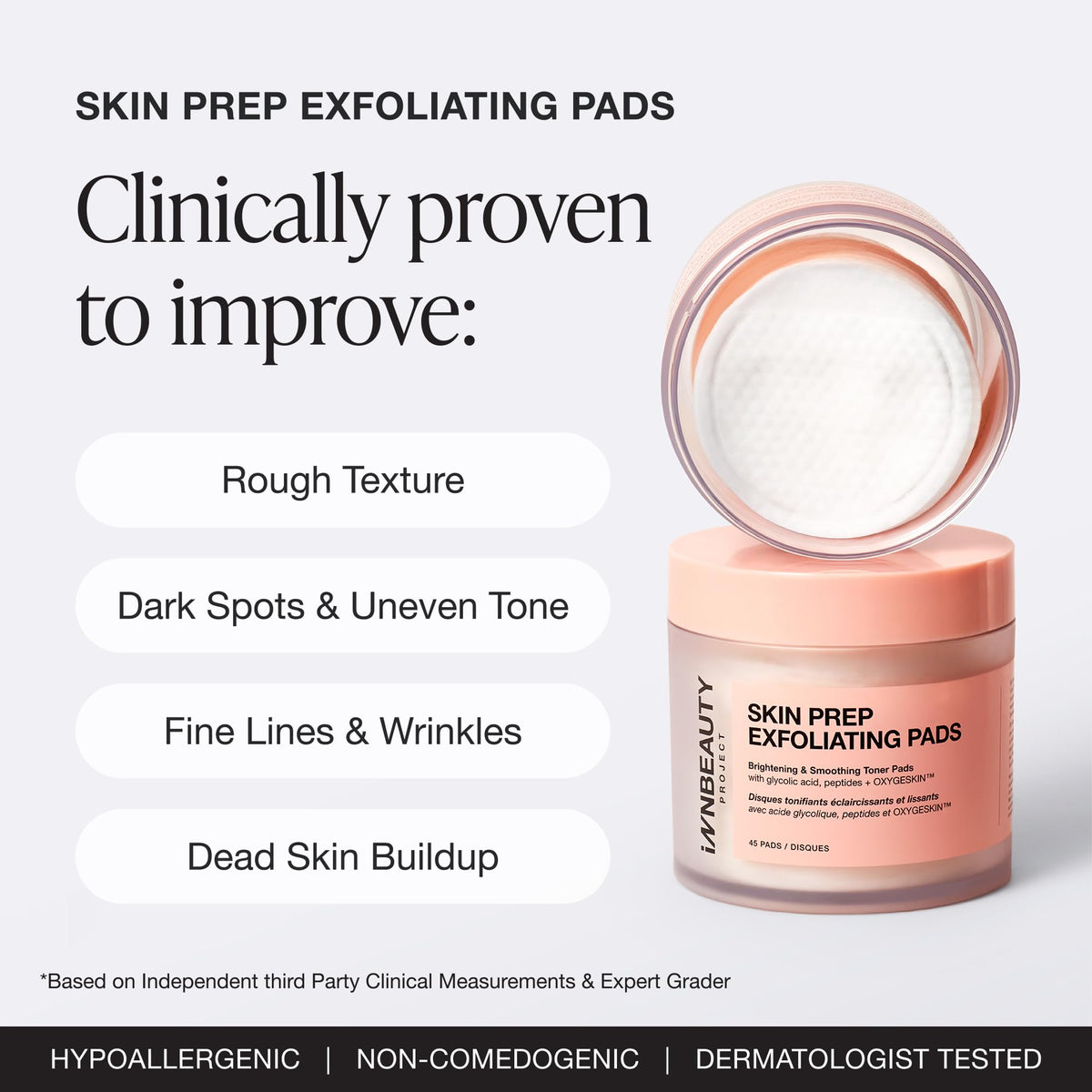 Innbeauty Project Skin Prep Brightening Pad pack with 45 pads for routine use