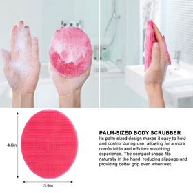 INNERNEED silicone brush provides soothing massage during showers.
