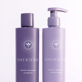 INNERSENSE Bright Balance Conditioner bottle showing hydrating formula for soft, manageable hair.