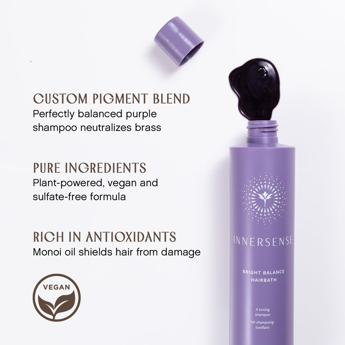 INNERSENSE Bright Balance Purple Hairbath 2-pack packshot showcasing value for routine