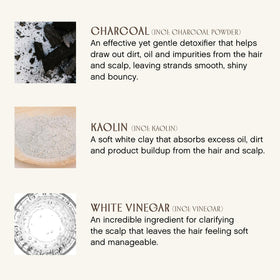 INNERSENSE Detox Hair Mask kaolin clay texture shows detoxifying powder-like mix