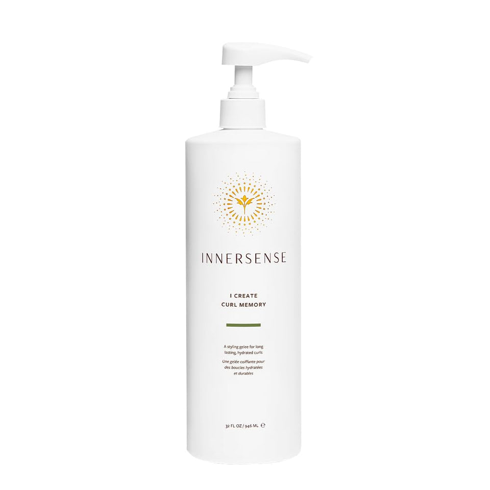 INNERSENSE I Create Curl Memory Gel bottle demonstrating flexible hold and hydration.