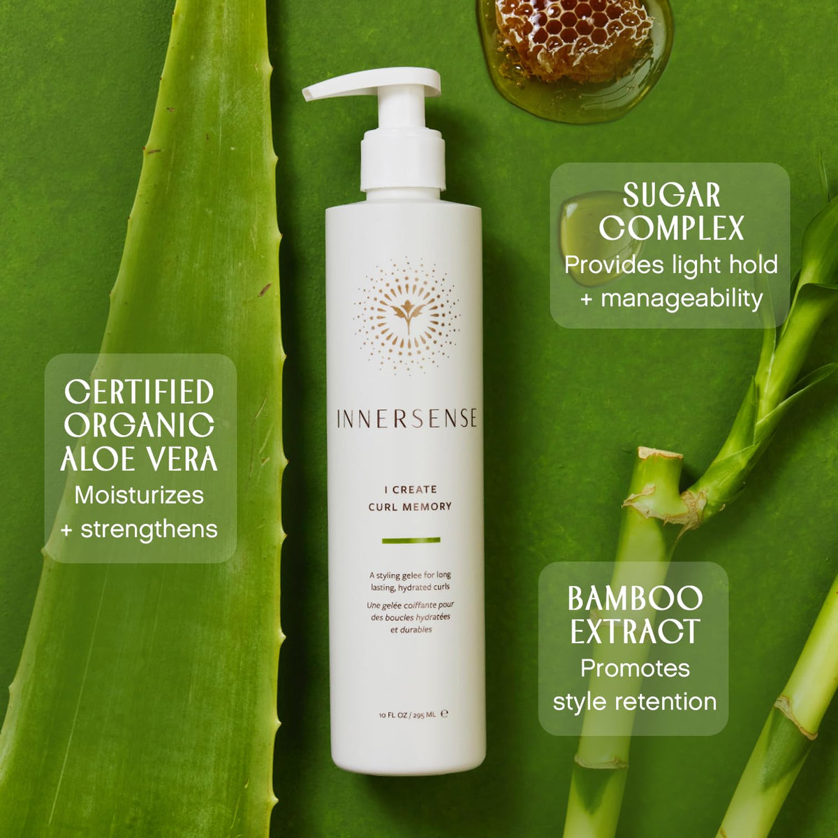 INNERSENSE I Create Curl Memory Gel hands applying gel for smooth styling.