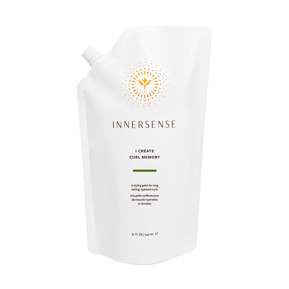 INNERSENSE I Create Curl Memory Gel refill packaging for sustainable beauty.