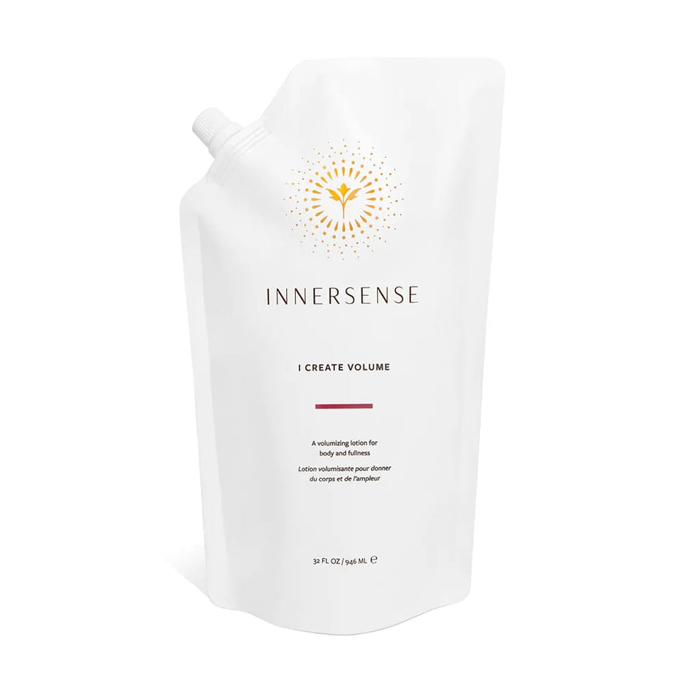 Innersense I Create Volume bottle front showing fuller hair