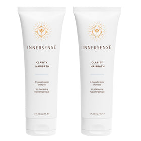 INNERSENSE Natural Clarity Hairbath bottle, fragrance-free gentle cleanse for sensitive scalps.
