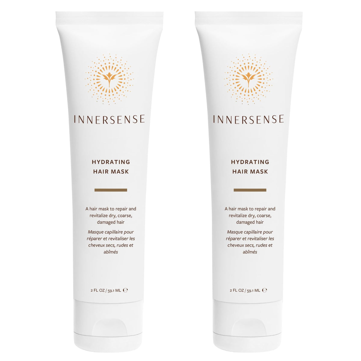 INNERSENSE Organic Hydrating Hair Mask packshot promoting deep moisture for dry hair