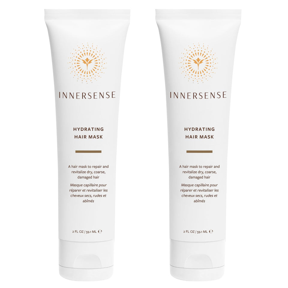 INNERSENSE Organic Hydrating Hair Mask packshot promoting deep moisture for dry hair