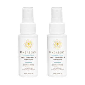 INNERSENSE Sweet Spirit Leave-In bottle top view showing detangling and hydration.