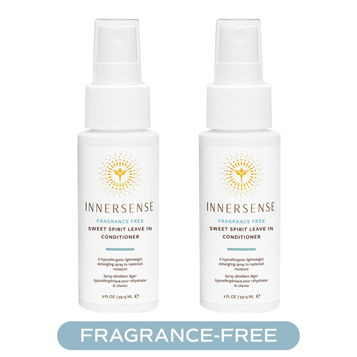 INNERSENSE Sweet Spirit Leave-In spray application for easy detangling.