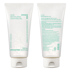Back of packaging for Innisfree Aloe Vitalizing Gel showing usage directions.