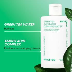 Innisfree Green Tea Amino Acid Cleansing Water cotton pad absorbed for gentle cleansing
