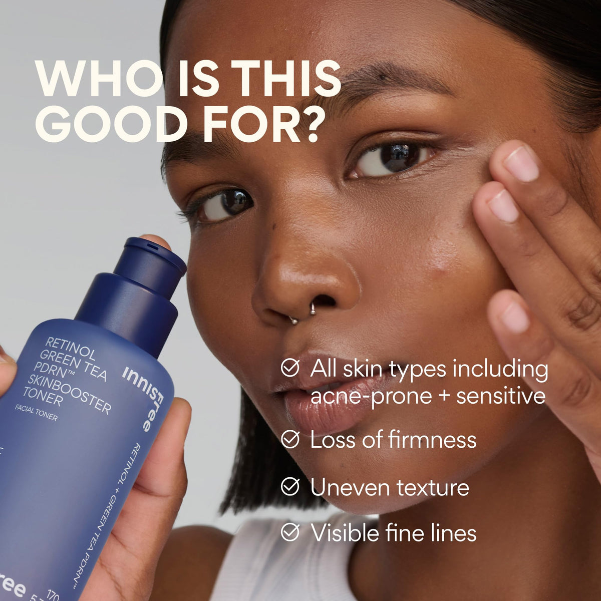 innisfree Green Tea PDRN Serum paired with toner for a smoother, luminous base