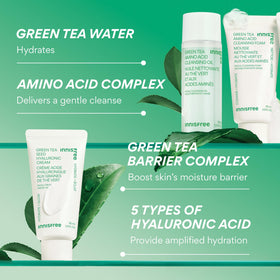 innisfree green tea seed cream texture highlighting lasting hydration