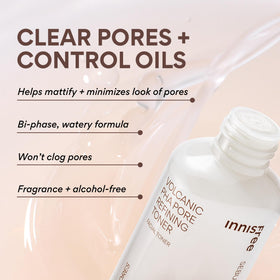 Innisfree Volcanic PHA Toner bottle being shaken before use for even distribution.