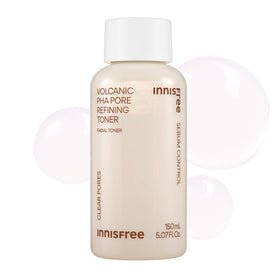 Innisfree Volcanic PHA Toner bottle ready to shake for even exfoliation.