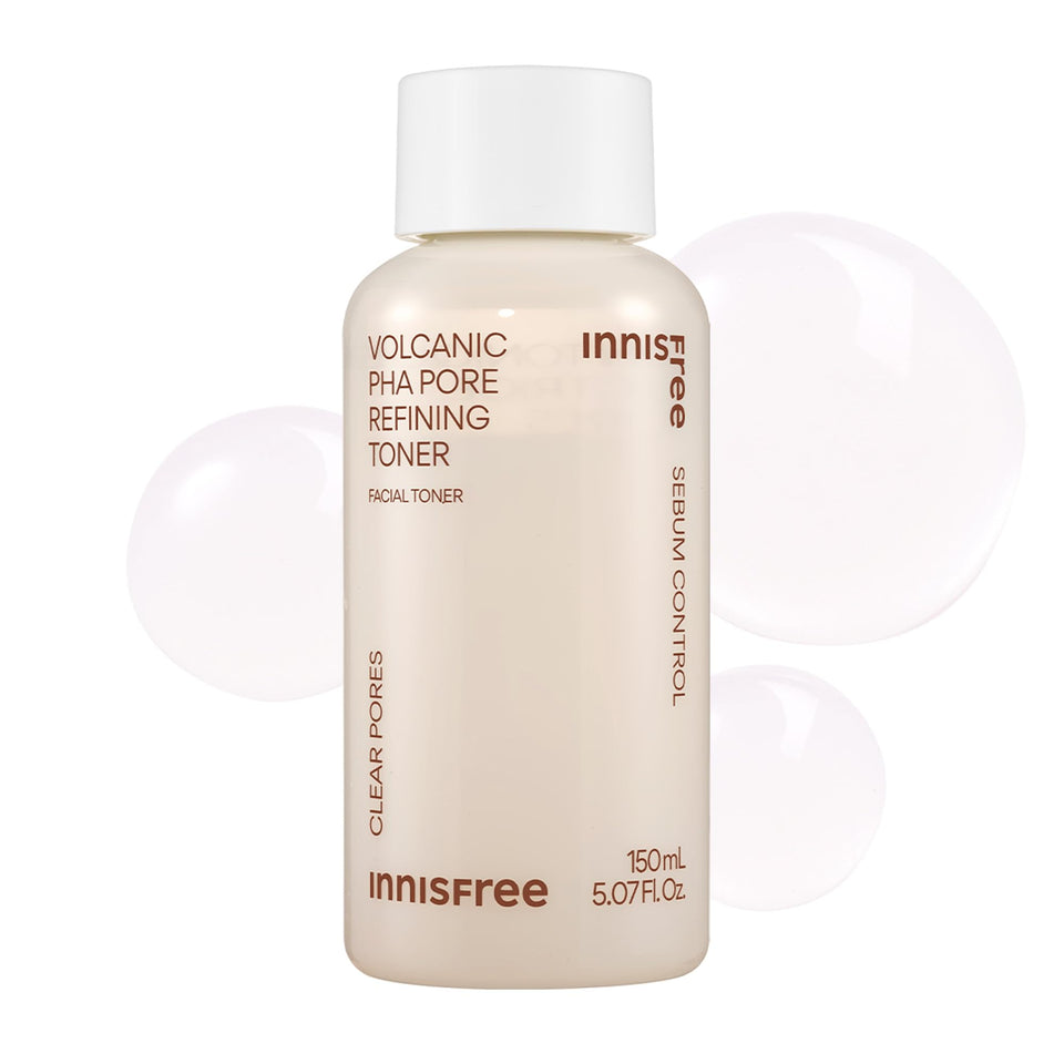 Innisfree Volcanic PHA Toner bottle ready to shake for even exfoliation.