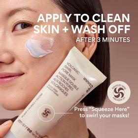 Innisfree Volcanic Swirl Pore Mask after rinse reveals luminous skin.