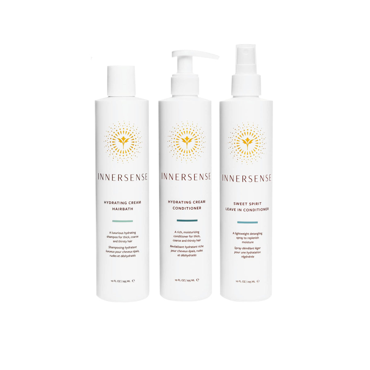 INNERSENSE Hydrate Trio Hairbath bottle delivering deep moisture and color-safe care