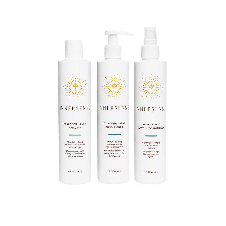 INNERSENSE Hydrate Trio Hairbath bottle delivering deep moisture and color-safe care