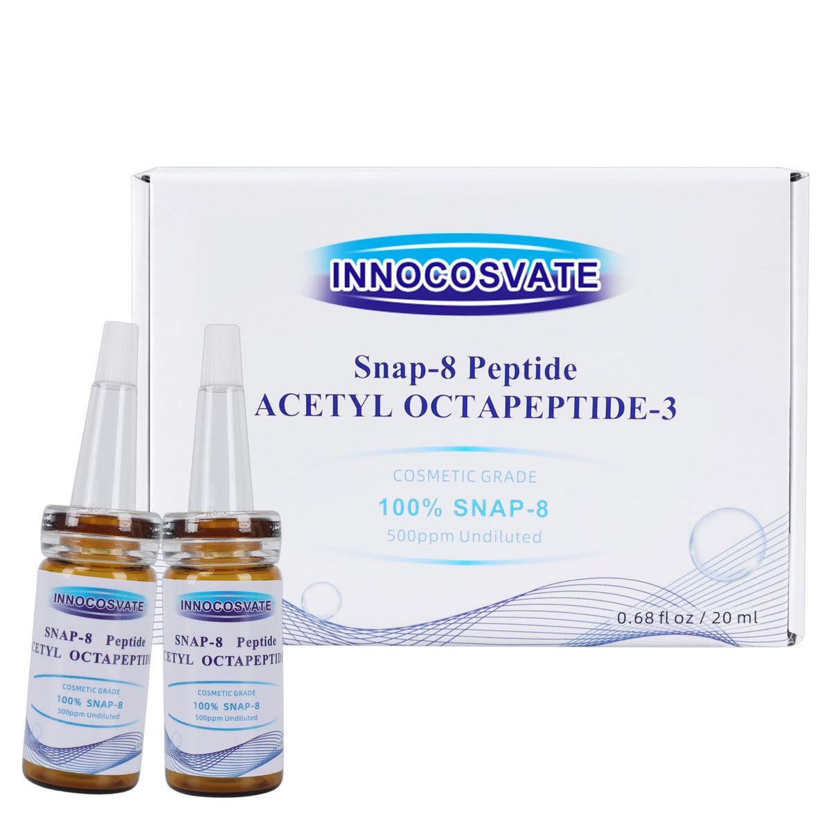 INNOCOSVATE Snap-8 bottle close-up for DIY anti-aging serum customization