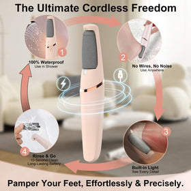 Innoflyx professional cordless foot file for salon-grade results