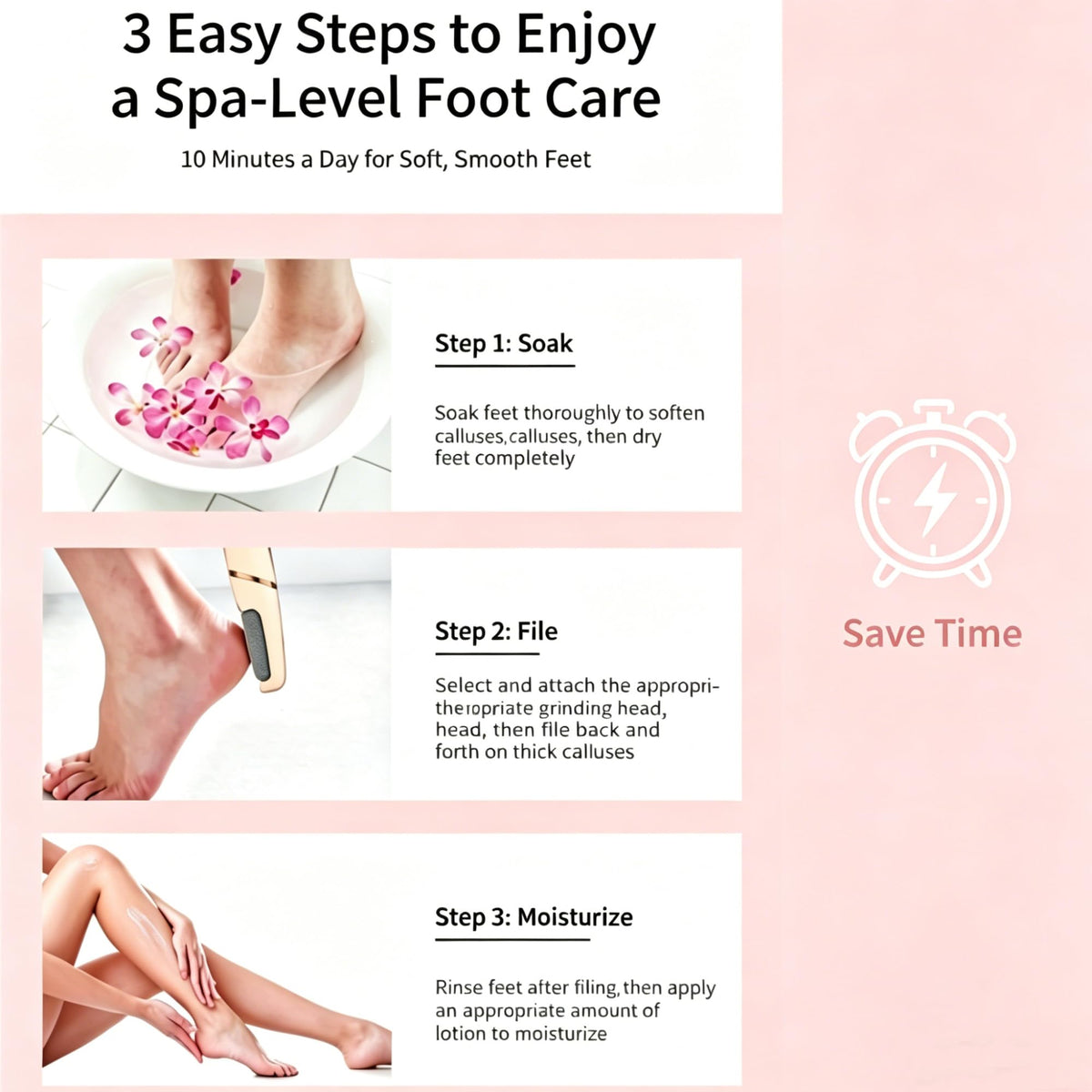 Innoflyx rechargeable foot pedicure tool for on-the-go care