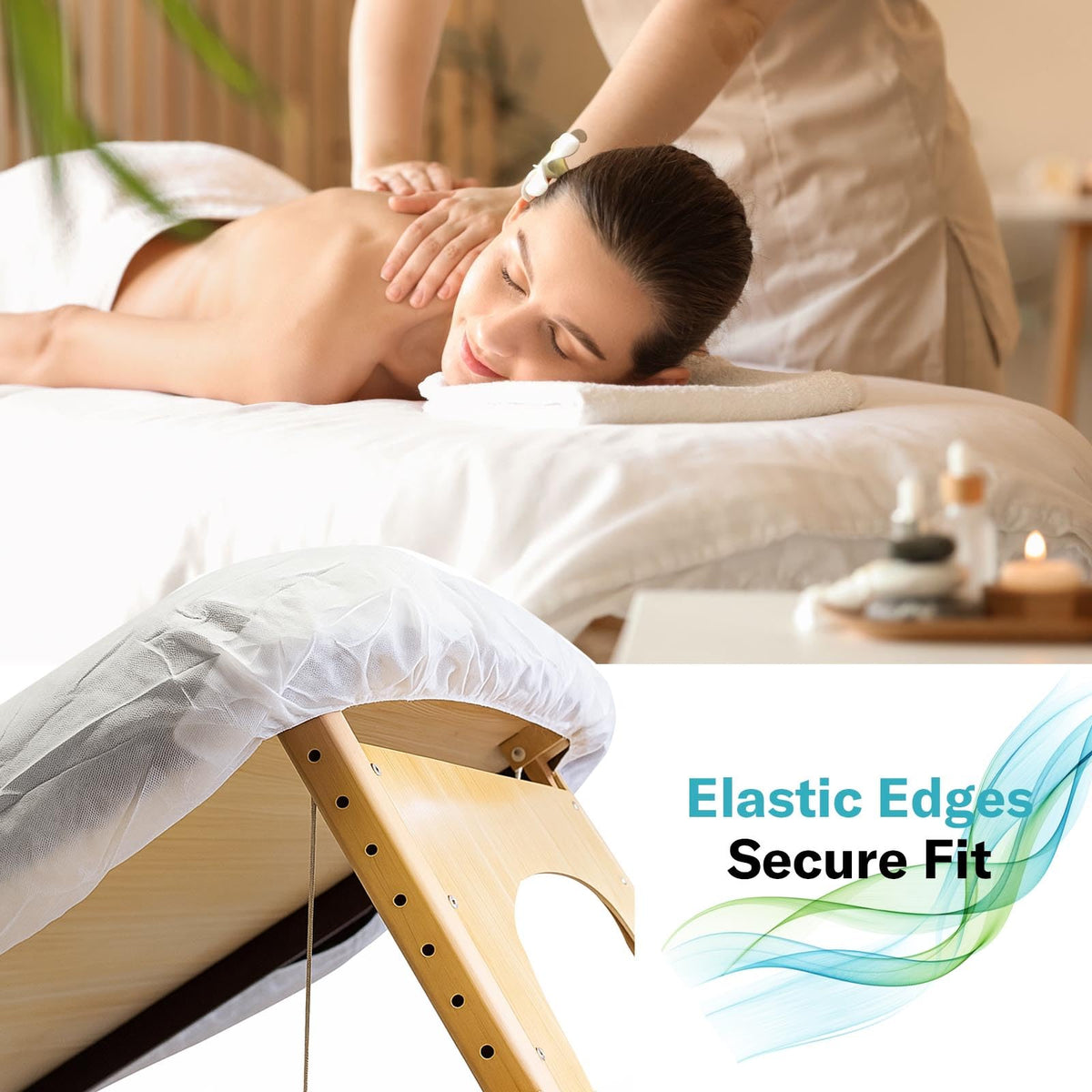INNOVIO elastic-edge sheets secure-fit design reduces slipping during sessions.