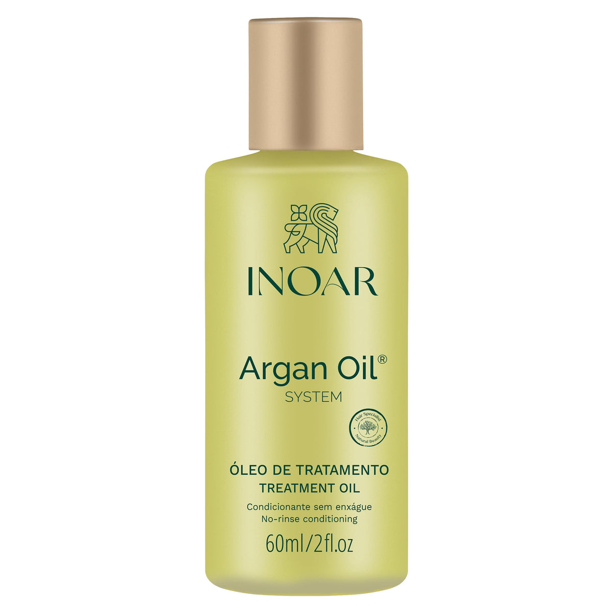 INOAR Argan Oil Hydrating Treatment bottle delivers shine and frizz control.
