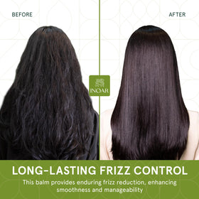 Hair finish after use shows extra shine and soft feel with Thermoliss Balm