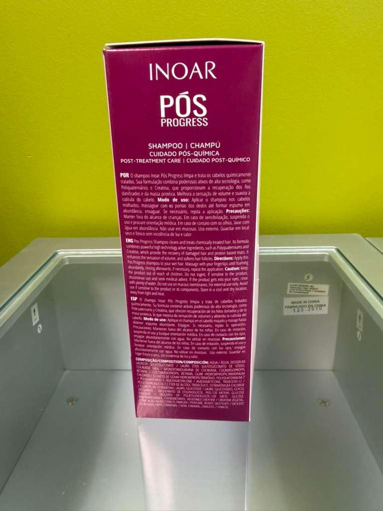 INOAR Pos Progress Duo Kit close-up label, highlights ingredients.