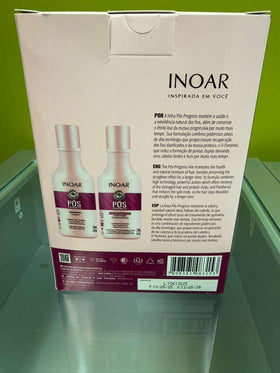 INOAR Pos Progress Duo Kit shampoo usage shot, rich lather for cleansing.