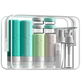 INSFIT 23-pack travel bottles with clear bag for organized toiletries.