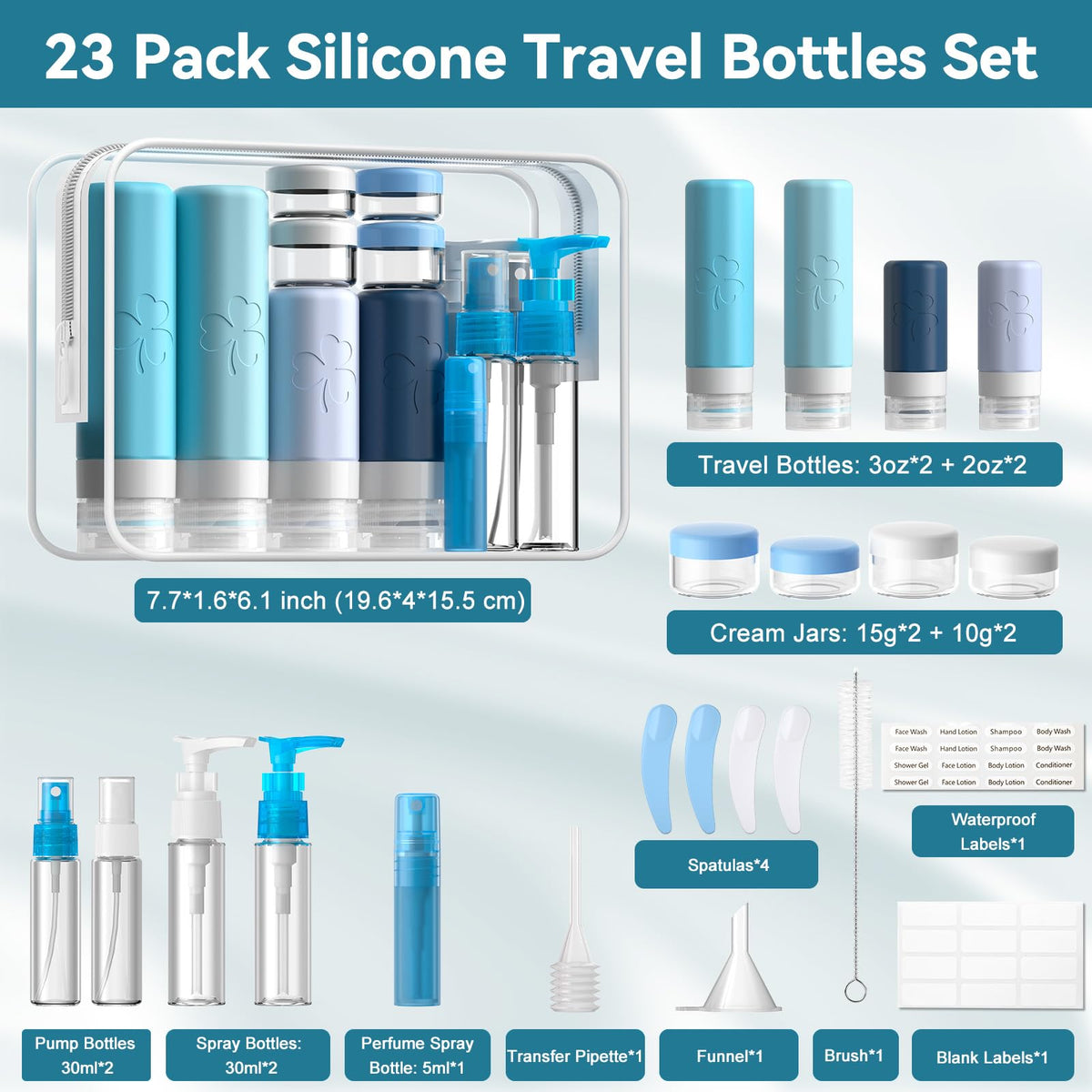 INSFIT premium BPA-free silicone bottles ready for liquids and creams